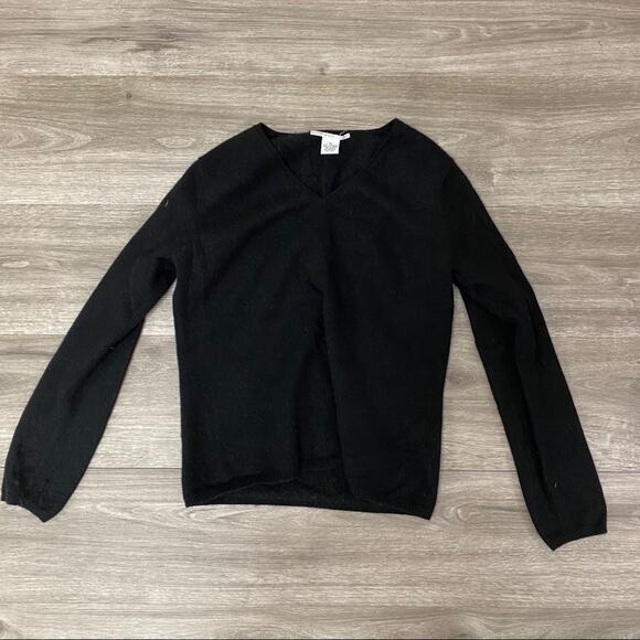 Evelyn Grace 100% Cashmere V-Neck Sweater Black M - Picture 4 of 7